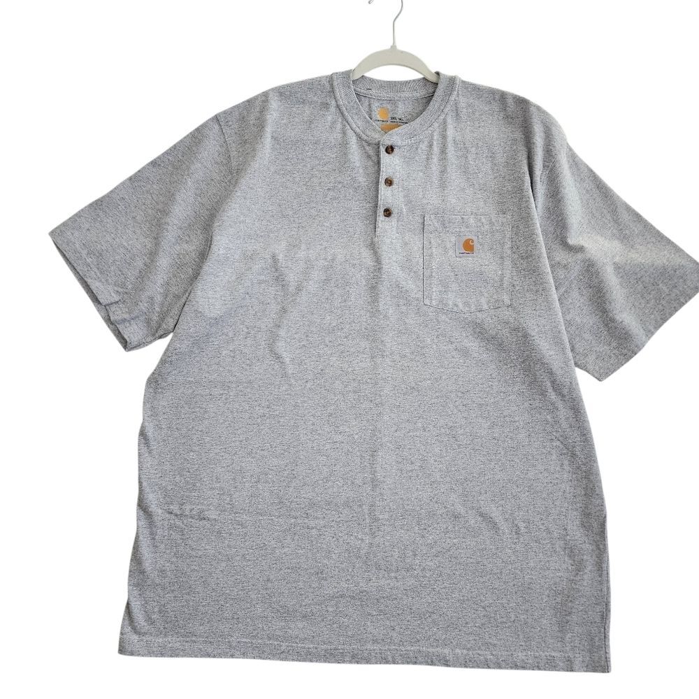 Carhartt Men's Pocket Henley Short Sleeve T-shirt Cotton Blend Top 2XL Tall